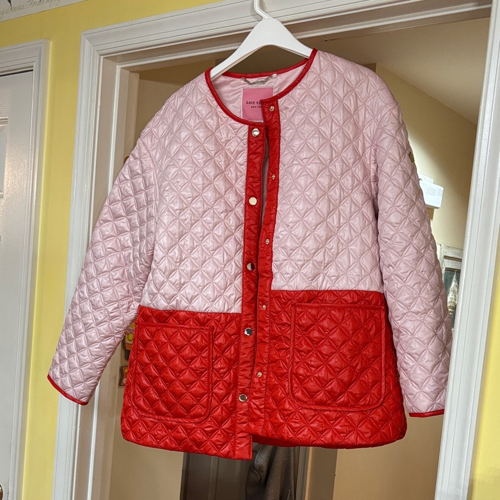 ⚡️FINAL PRICE⚡️ Kate Spade Pink and Red Quilted Jacket